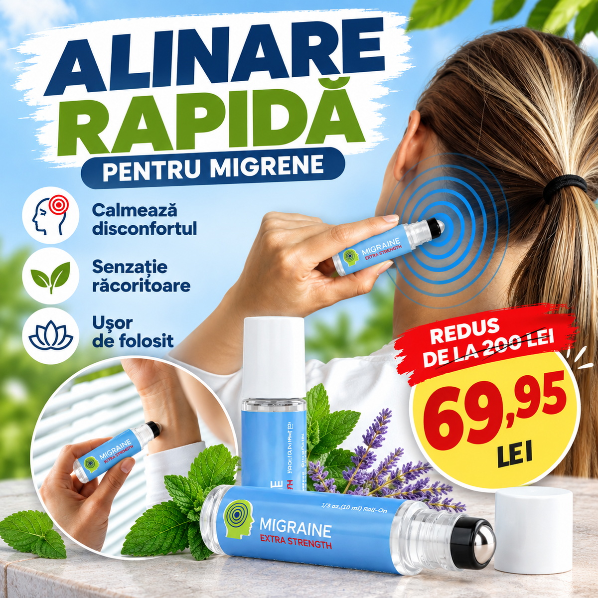 Stick Roll-On Mentolat 10 ml pentru Momentele de Disconfort