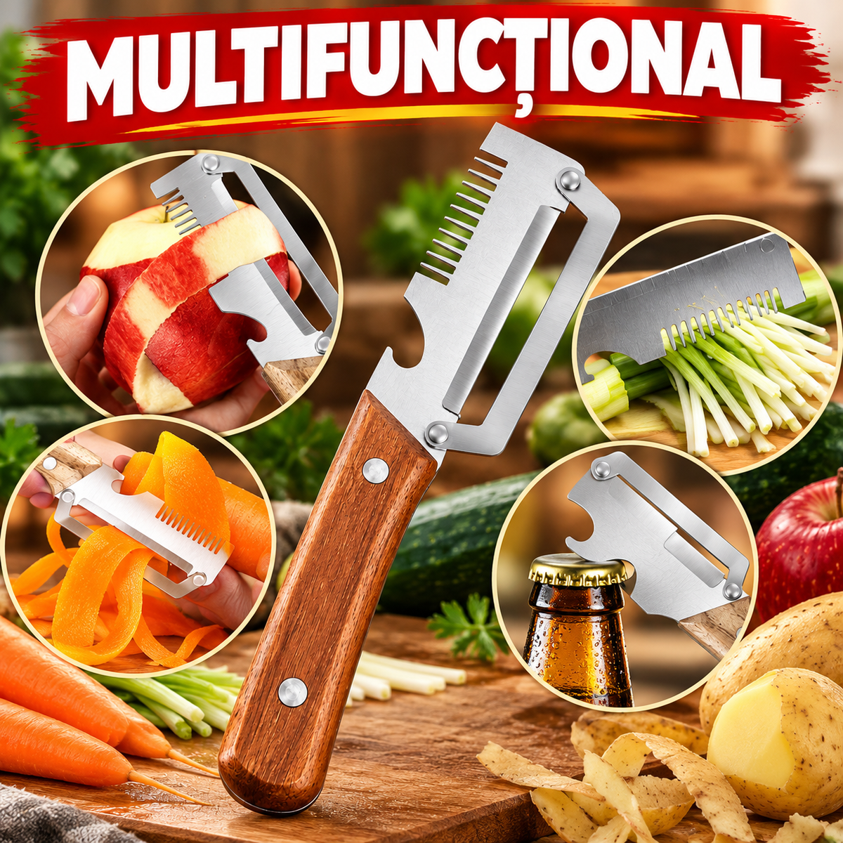 Curățător Multifuncțional pentru Legume cu Două Lame