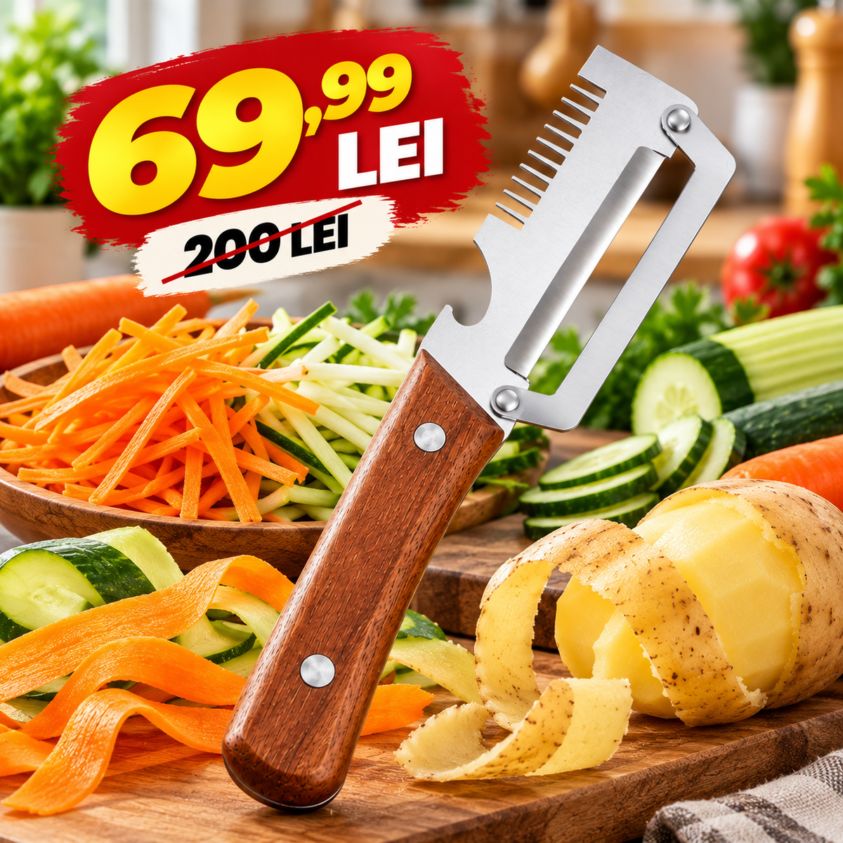 Curățător Multifuncțional pentru Legume cu Două Lame